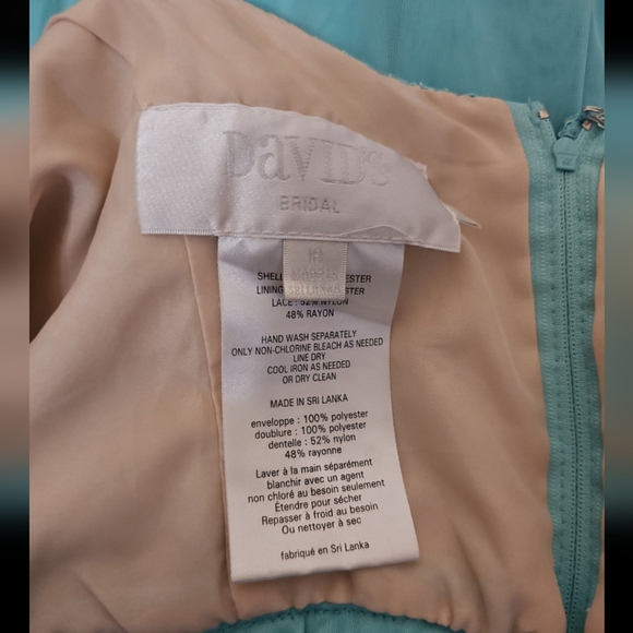 illusion v-neck lace and mesh gown size 16 - Picture 11 of 14